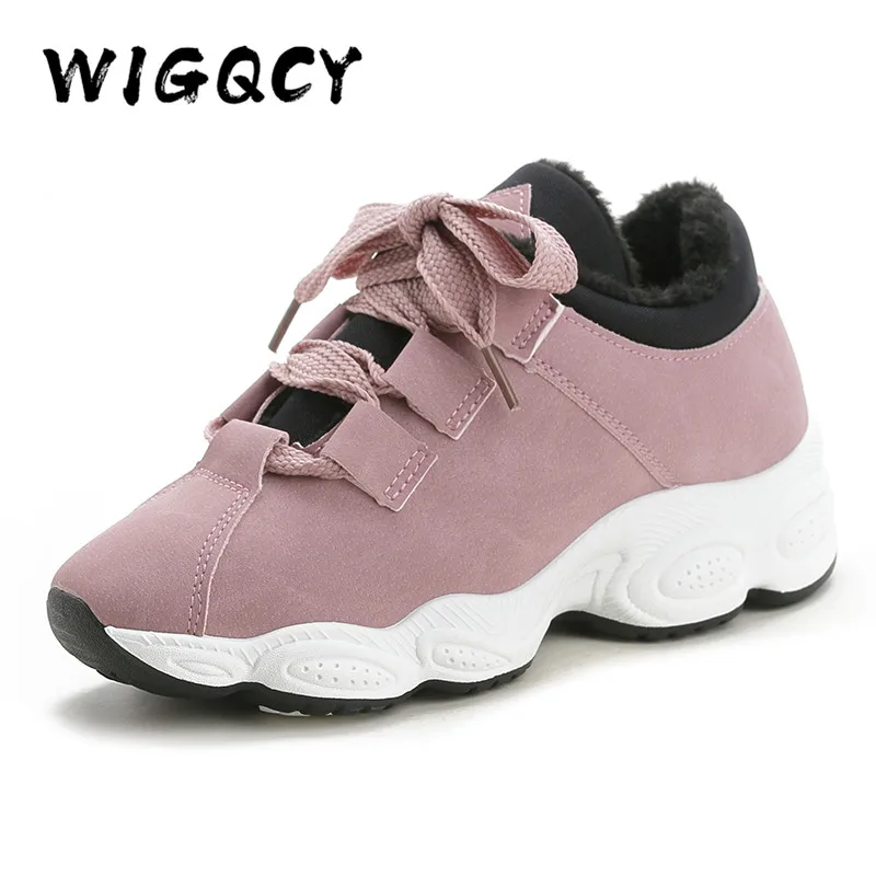 Женская обувь Теплые повседневные кроссовки с Плюшевым Мехом зимние женская на