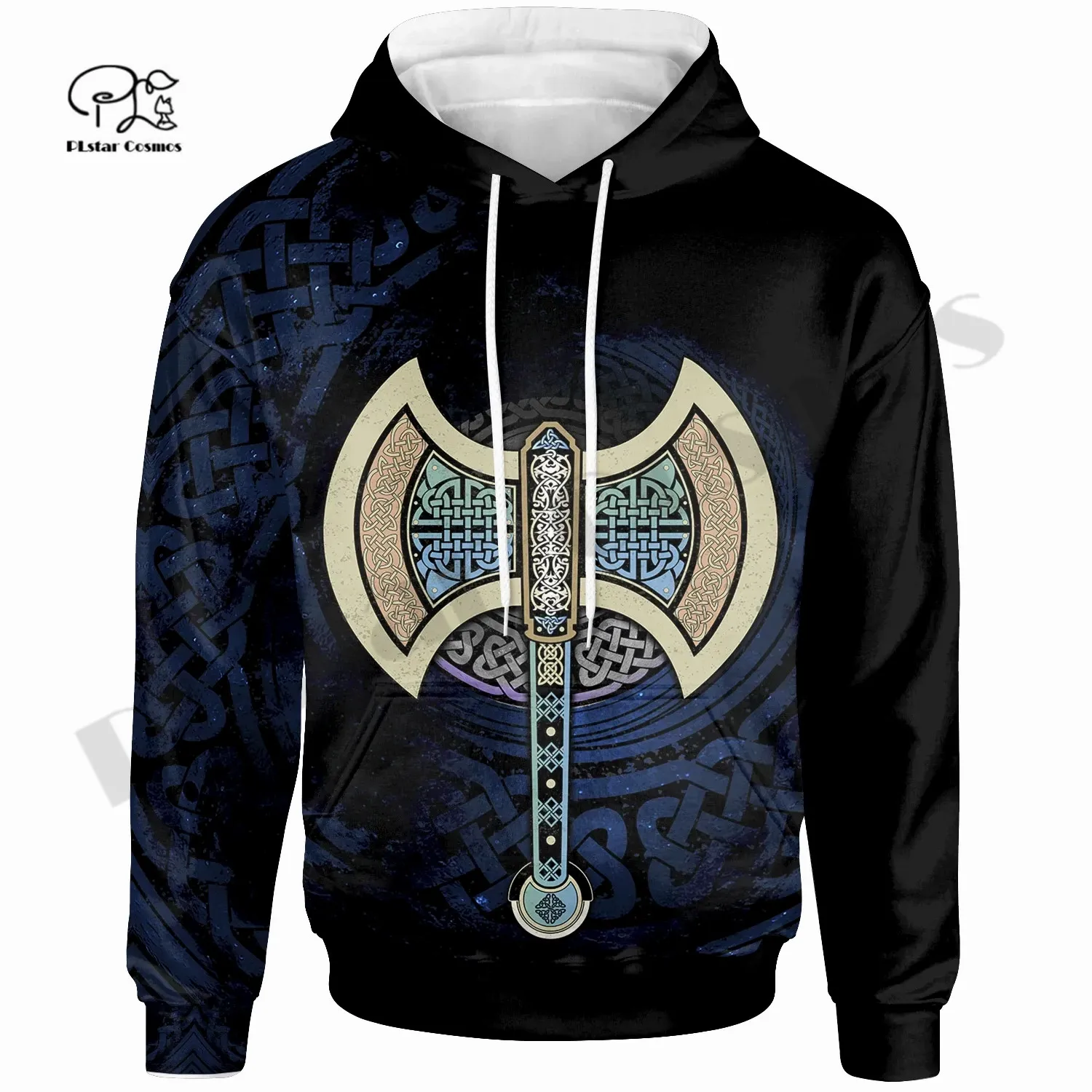 Новинка Уникальные повседневные худи PLstar Cosmos 3DPrint в кельтском ирландском стиле с