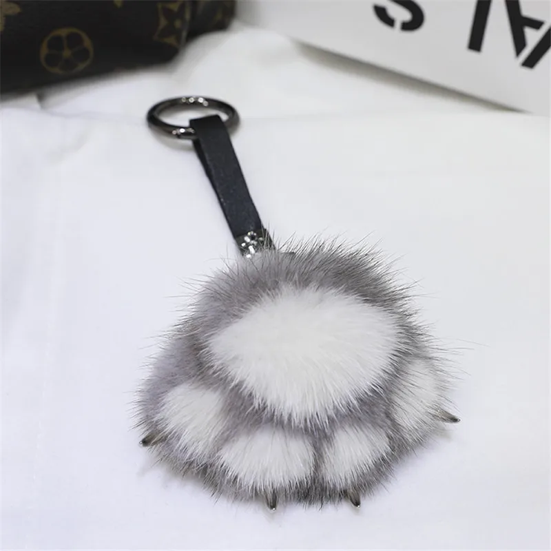 Кулон из натурального меха норки Кошачий коготь меховой медведь пальма