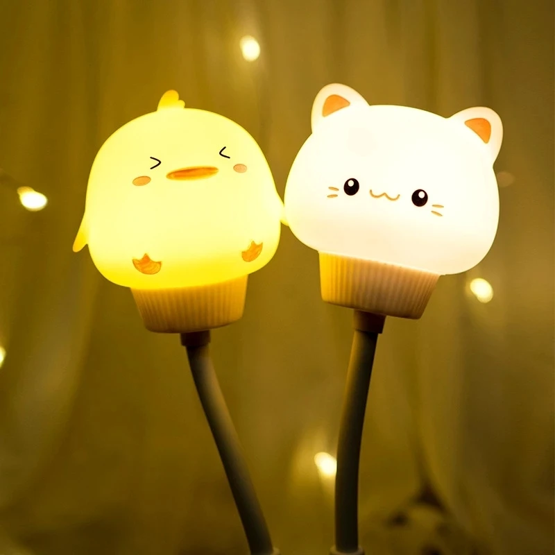 Новый мультяшный Ночной светильник с USB милый светодиодный животными лампа