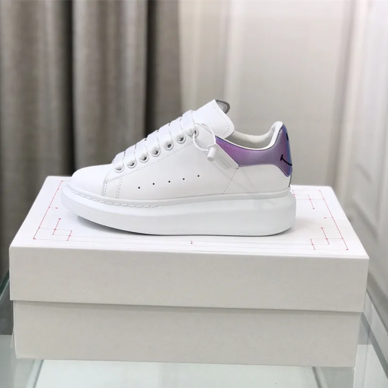 

New Arrival Ladies Sneakers Casual Leather Lace-up Designer Popular Flat White Shoes Colorful Breathable Shoes Real Leather