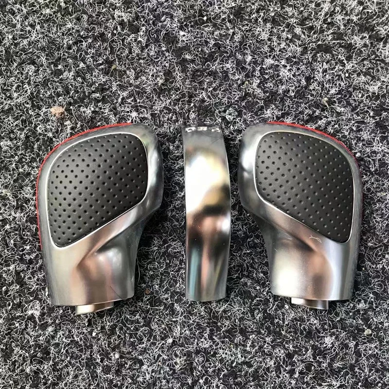 Хромированная матовая с кожаной ручкой переключения передач боковая крышка DSG