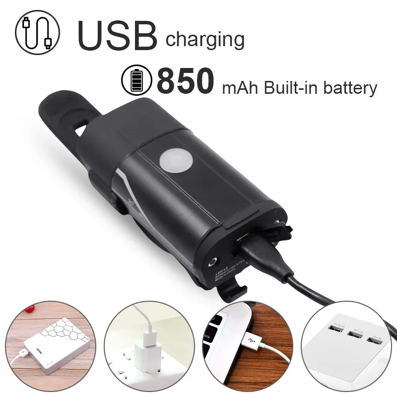 Фонасветильник велосипедный Wasafire аккумулясветодиодный USB 4 режима|Велосипедная