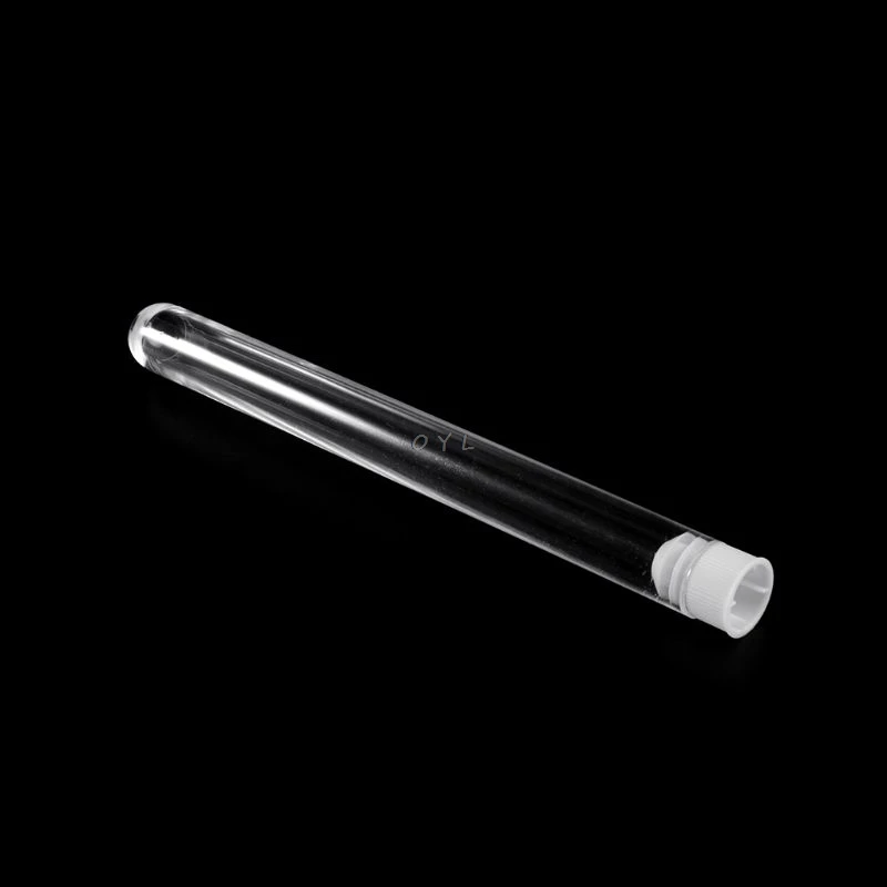 

10Pcs Plastic Test Tubes Lab Test Tool With Screw Cap Transparent 15 * 150mm