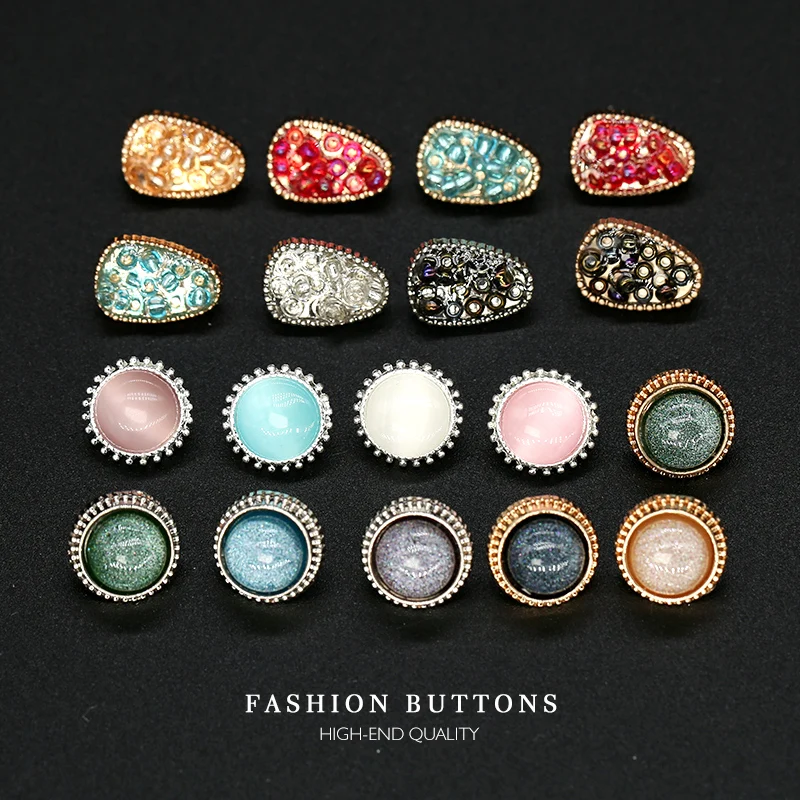 6 шт. 11 мм рубашка женская винтажная бусина Стразы металлическая Золотая пуговица