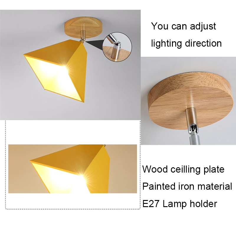 Современные светодиодные потолочные лампы Nordic Plafondlamp деревянная потолочная