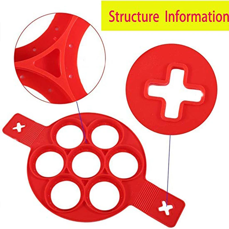 Силиконовое кольцо для яиц с 7 отверстиями круглая блинница инструмент обжарки