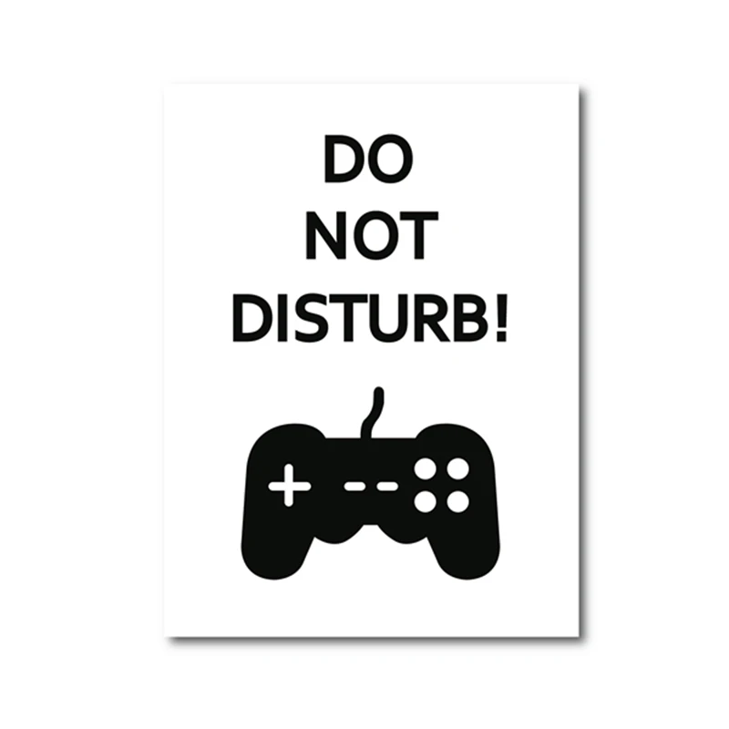 

Video Game Prints Black White Posters Teen Boy Bedroom Decor Gaming Quotes Art Canvas Painting Picture Game Room Wall Decoration