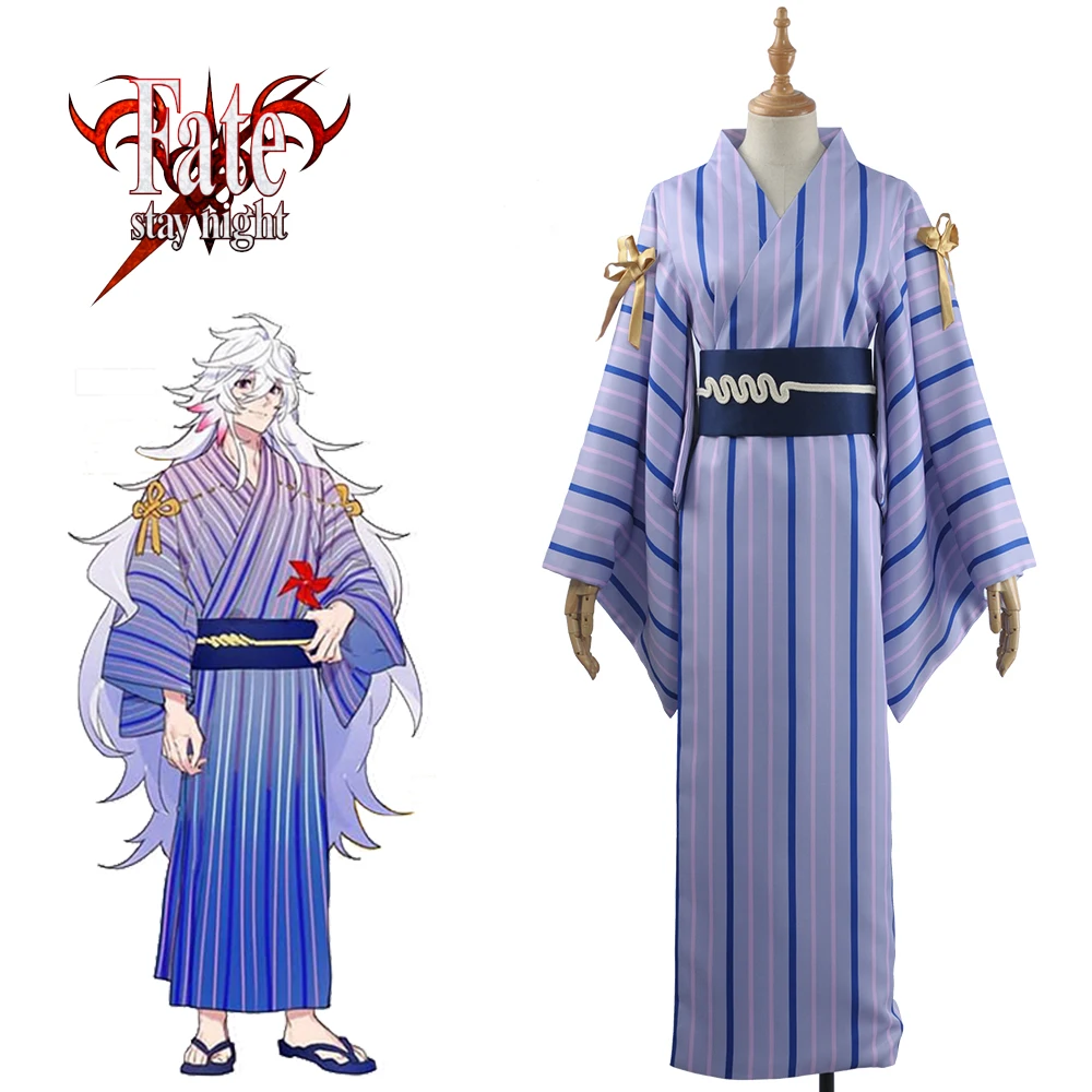 

Anime Fate/Grand Order FGO Merlin Summer Festival Bathrobe Kimono Uniform Cosplay Costume Halloween Costume For Women Men