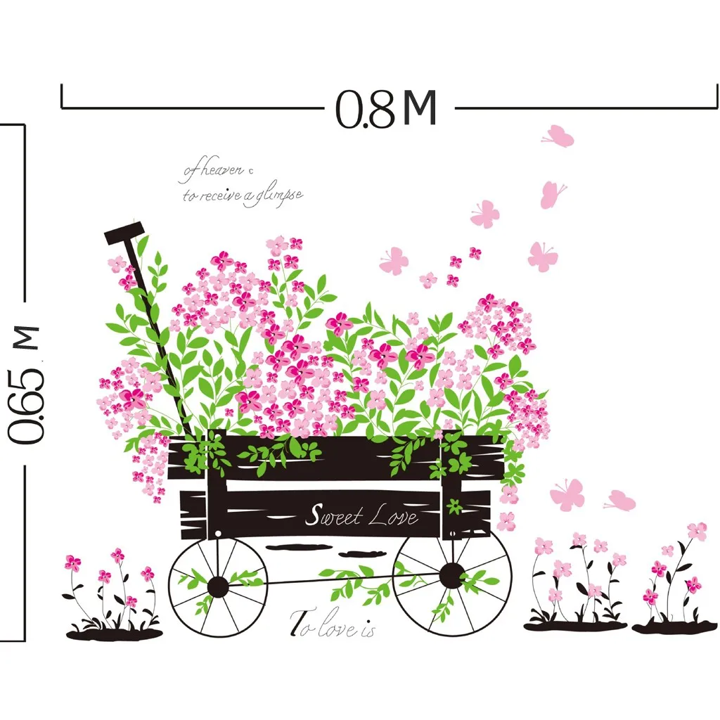 DIY стикер ПВХ Наклейка на стену печать цветок домашний декор Настенная