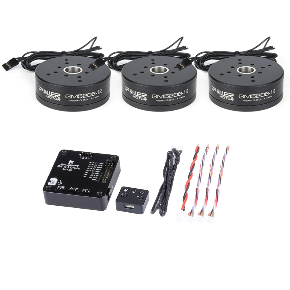 

AlexMos 32 BIT Extended BGC with GM5208-12 Gimbal Motor System Combo Set for 3-axis camera stabilizing systems