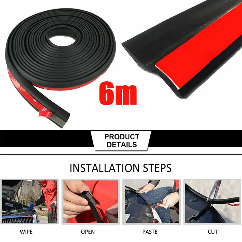 

4m/6m Car Door Seal Strip Sound Insulation Z Type Rubber Sealing Strips Auto Weatherstrip Waterproof Dustproof Rubber Seals