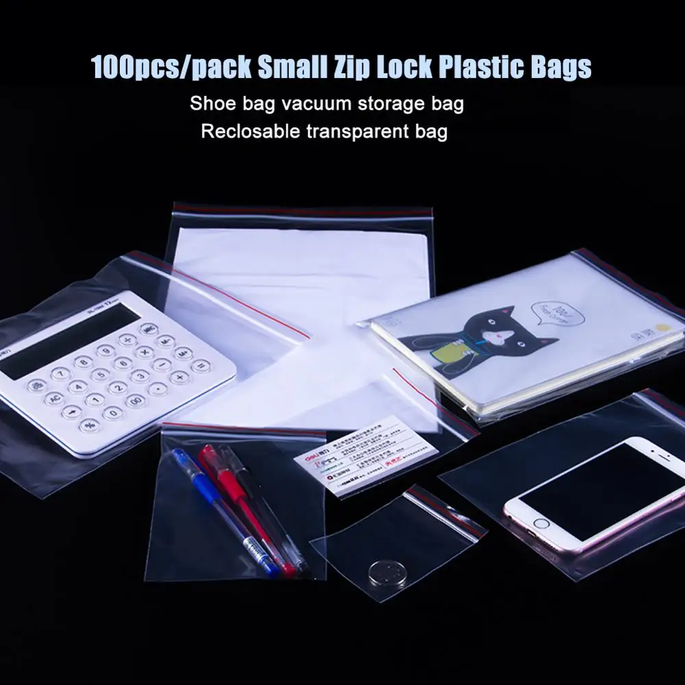 Лидер продаж 100 шт./упак. небольшой замок типа молния Пластик сумки для повторного