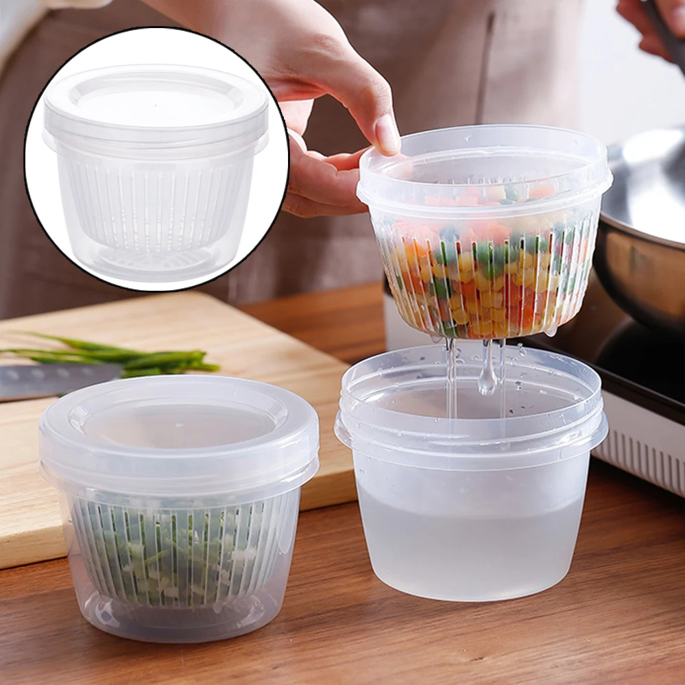 Круглая герметичная коробка для слива имбиря чеснока лука пищевой контейнер