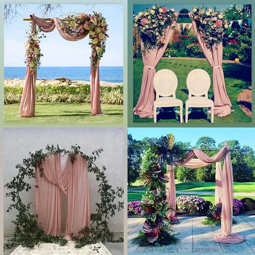 

Windows Chiffon Wedding Arch Fabric Backdrop Drape Curtains Scarf Bridal Ceremony Party Venue Decorations Home Decoration
