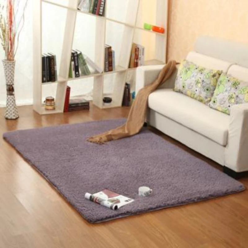 

New Fashion Purple Fluffy Rugs Anti-Skid Shaggy Area Living room Home Bedroom Carpet Thick coral velvet Floor Mat LOSICOE-S10