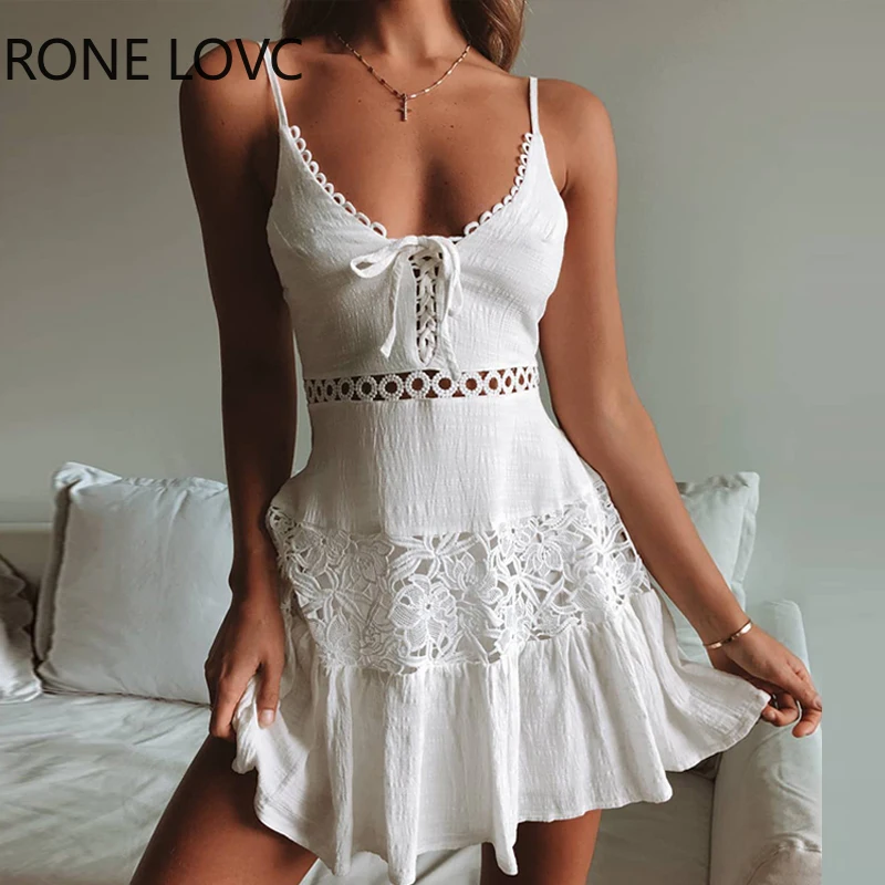 Женское вязаное кружевное платье без рукавов элегантное модное мини-платье с