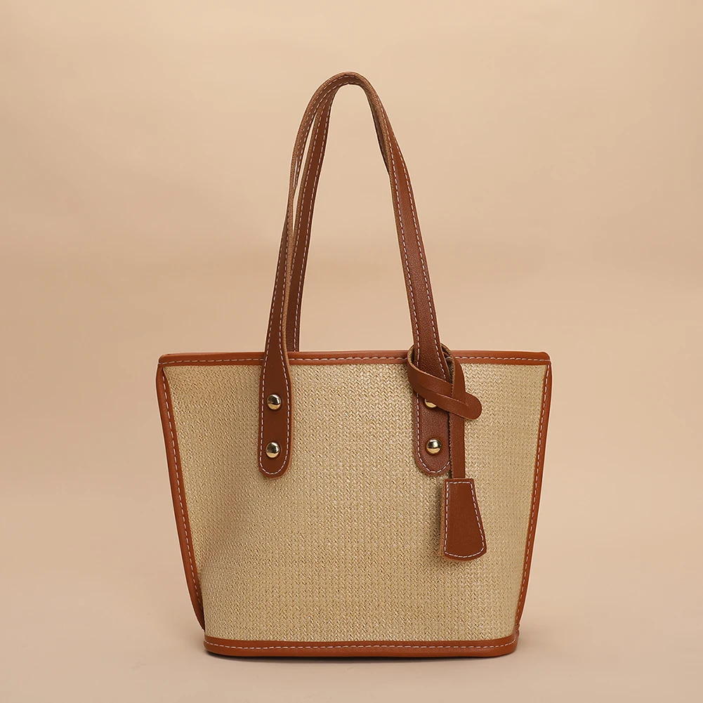 

Retro Women Casual Cow Map Printing PU Leather Woven Tote Shoulder Shopping Bags Women Summer Shoulder Bag HandBags
