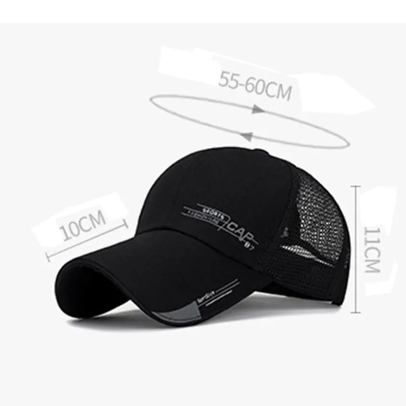 

Mesh Baseball Cap Quick Drying Hats Unisex Summer Breathable Sun Protection Baseball Cap Visor Headgear Headwear Sun Hat