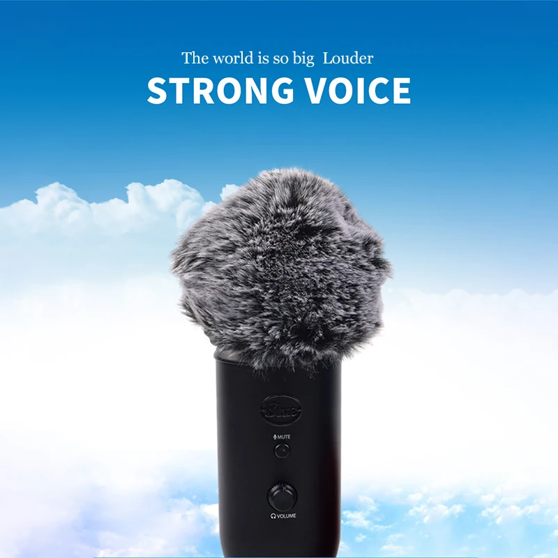 Чехол для микрофона снижает шум ветра Blue yeti Pro пушистый и удобный чехол интервью |