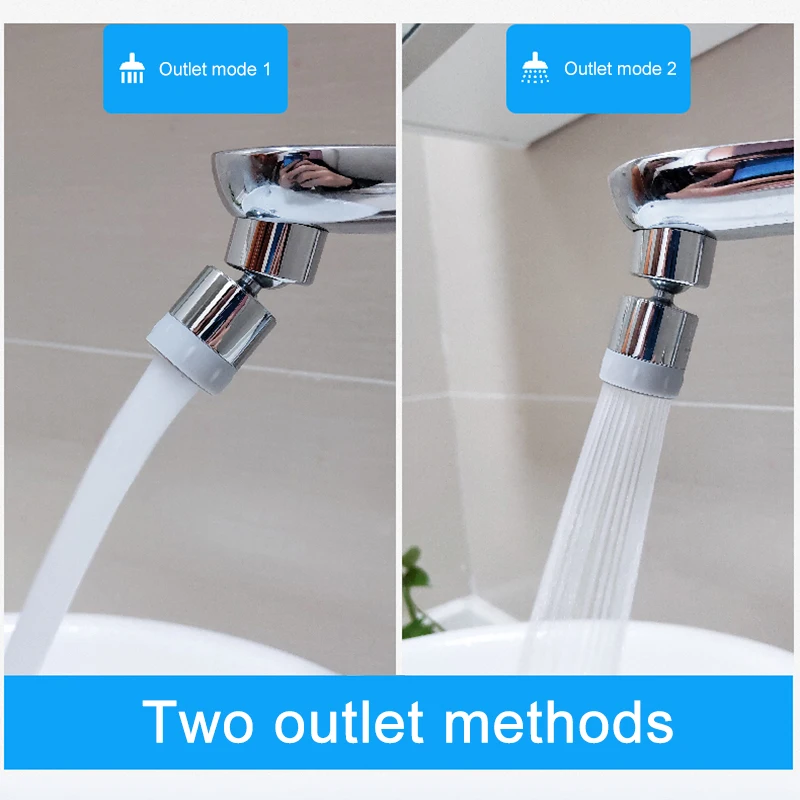 

2-Flow Kitchen Sink Aerator 360-Degree Swivel Faucet Water Saving Faucet Extender for Home Bathroom EJ