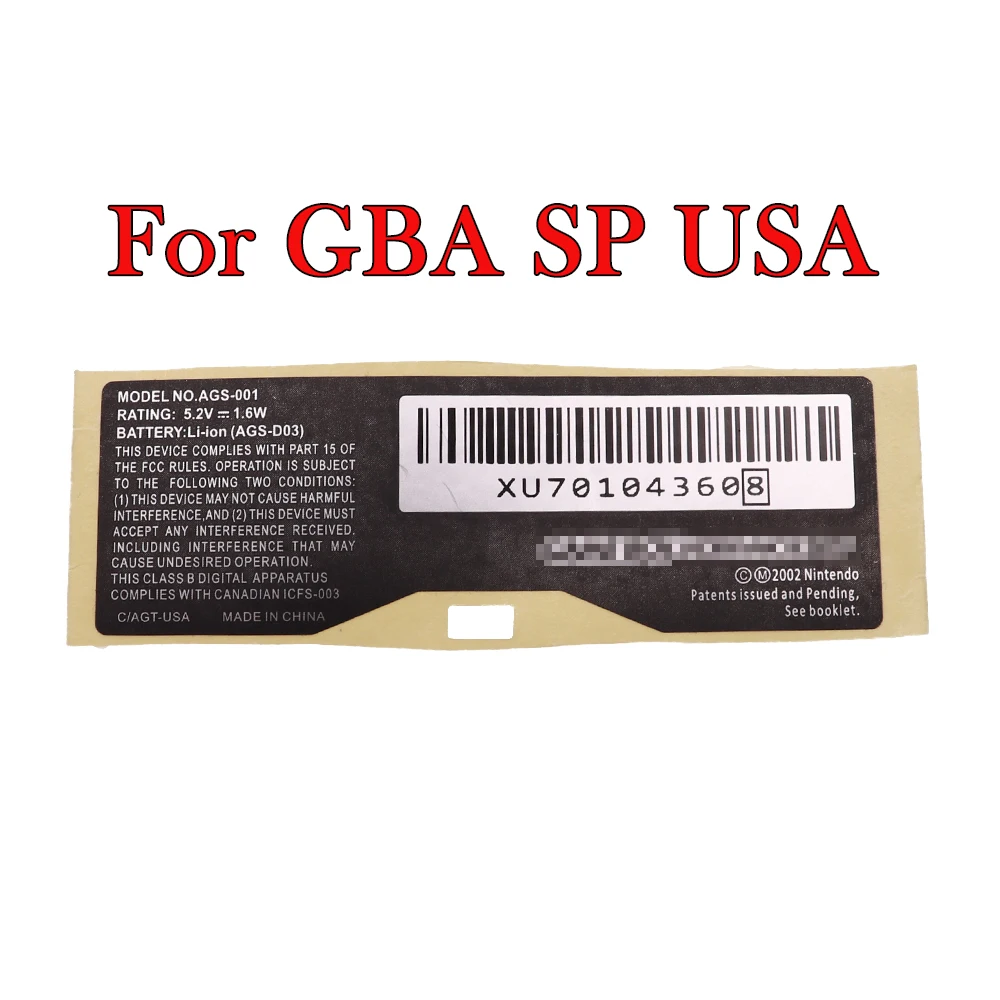 Для Nintendo Game Boy карманная запасная деталь информация о модели наклейка для GBP GBA GBC SP