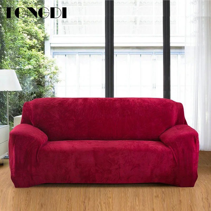 Эластичный чехол для дивана TONGDI мягкий фланелевый элегантный полноразмерный