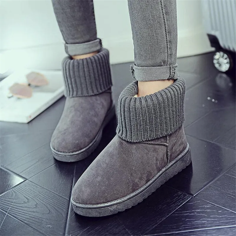 Новые зимние теплые женские ботинки модные милые розовые классические замшевые