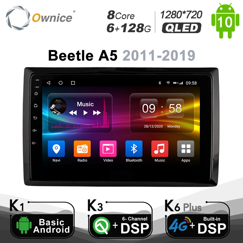

1280*720 Android 10,0 Ownice Автомобильная Мультимедийная Автомагнитола для Volkswagen Beetle A5 2011 - 2019 4G LTE аудио GPS плеер 8 ядер
