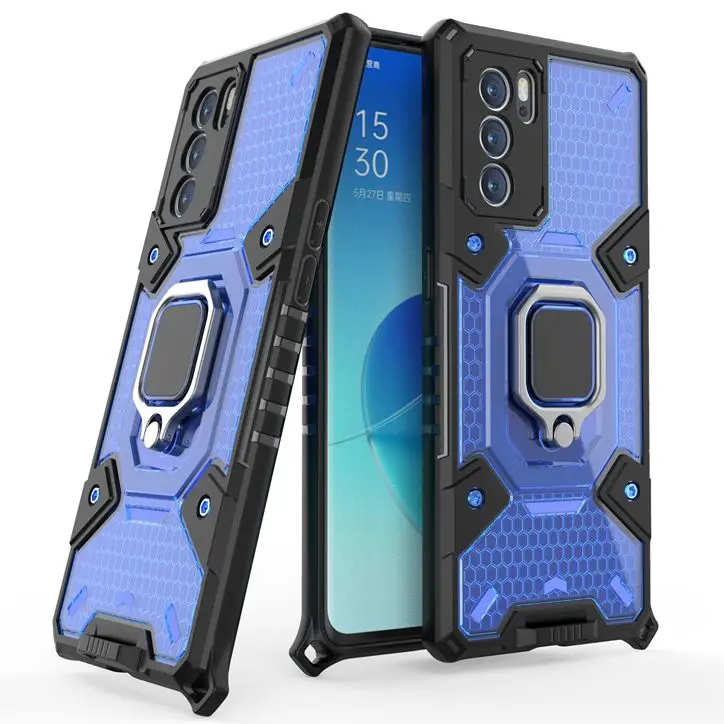 Чехол для OPPO Reno 6 Pro + противоударный армированный магнитный держатель с кольцом
