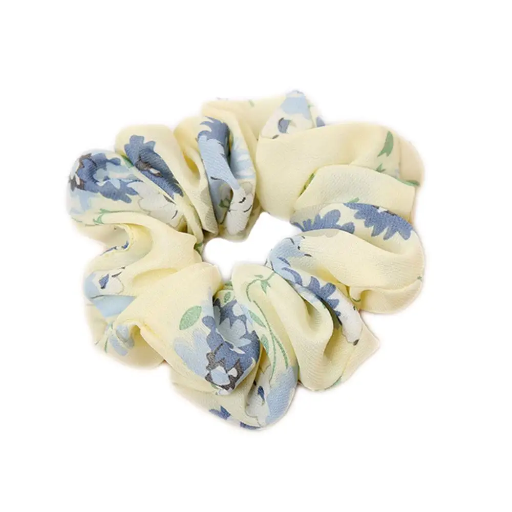 1pcs Vintage Scrunchies Lady Stretch Chiffon Scrunchie Women Elastic Hair Bands Girls Headwear Floral Hair - Цвет: 008
