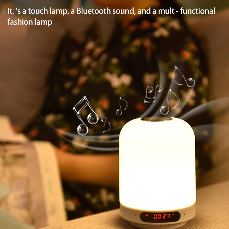 

Multifunctional Bluetooth o Desk Lamp with Time Display, Press Dimming Sensor Bedside Lamp
