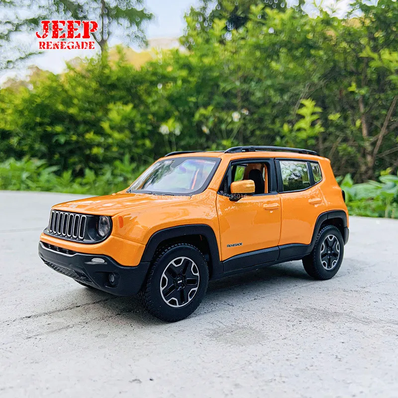 Maisto 1:24 Jeep Renegade Rubicon, simulaci&oacute;n de coche de aleaci&oacute;n naranja, modelo de artesan&iacute;a, colecci&oacute;n de decoraci&oacute;n, herramientas de juguete, regalo-0