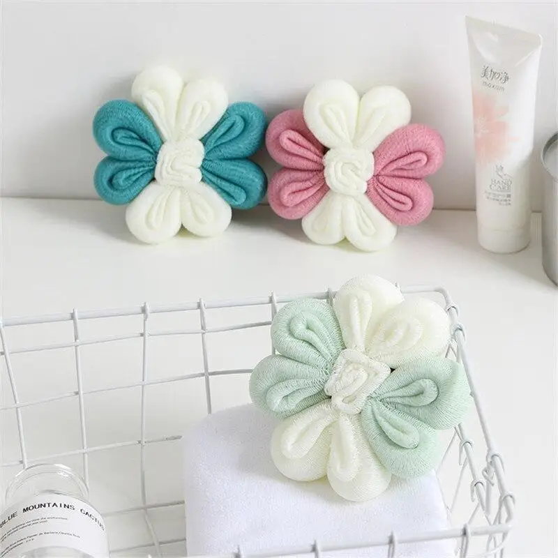 

В форме цветка шарик для ванной Сетка Губкой 1 предмет молока для душа аксессуары Ванная комната поставки PE Ванна цветок супер мягкие чистящ...
