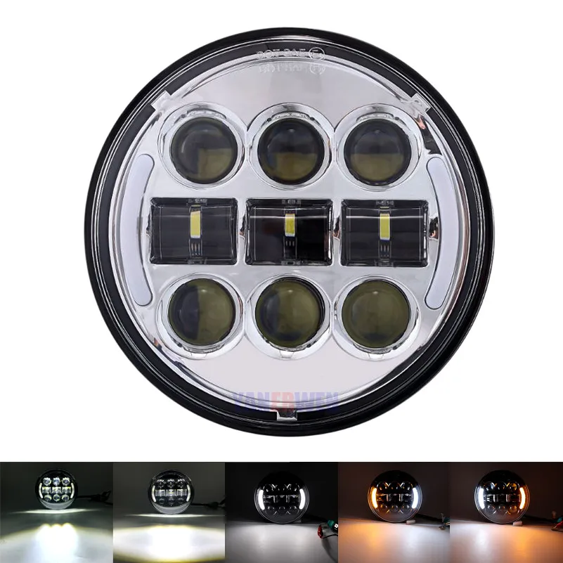 1 PCS Silver Light 2X5,75 дюймовое железо 883 Dyna налобный фонарь 5,7" светодиодный фары DRL для ракета «Триумф» iii 3 скорости Tripp& Street Triple 5 3/4" лампа - Цвет: 1 PCS Silver Light