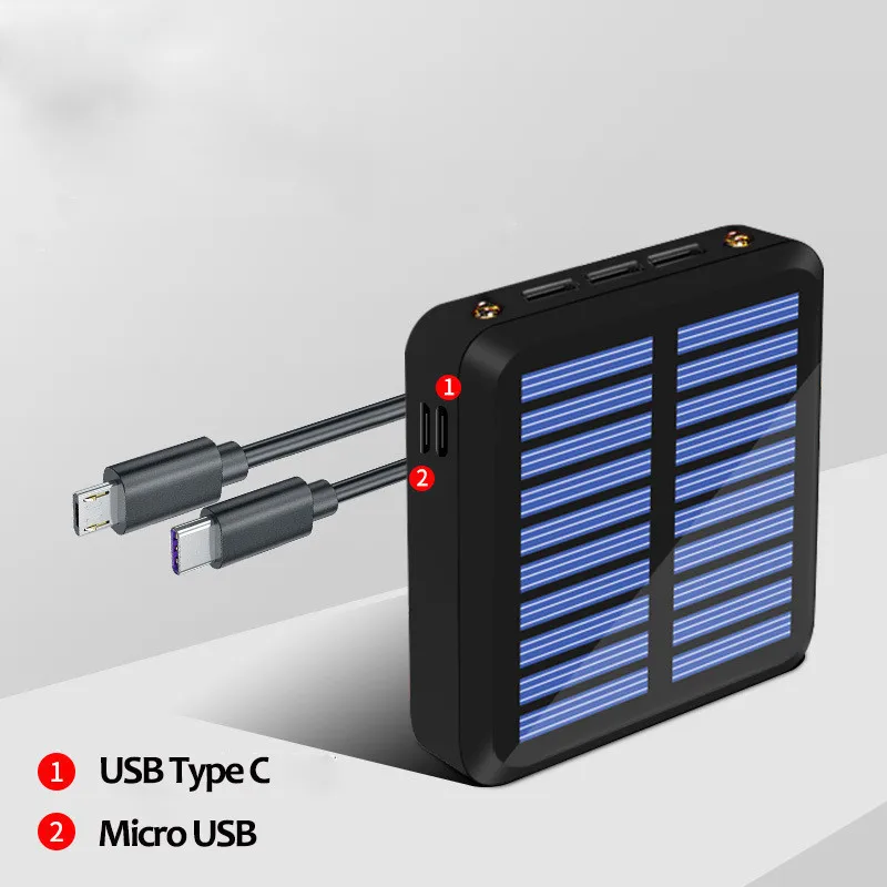mini solar 80000mah large capacity power bank phone charger portable fast charging for iphone xiaomi samsung free global shipping
