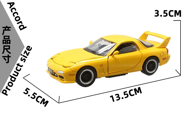 1: 32 Mazda RX-7 сплав игрушечный автомобиль модель звук и светильник 4 открытых