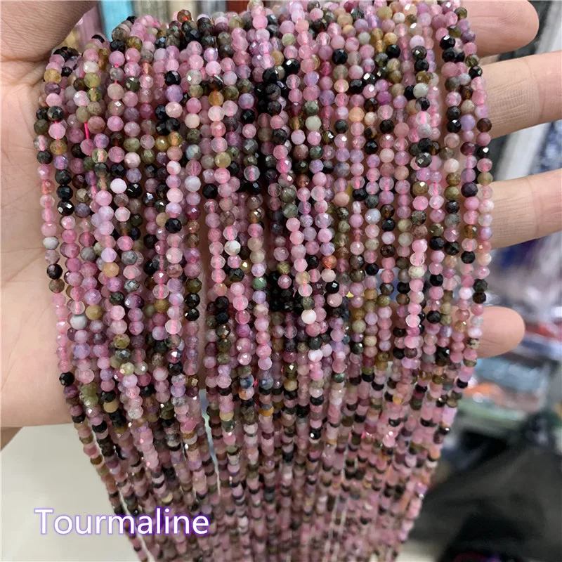 Бусины Из Натурального драгоценного камня небольшого размера граненые круглые