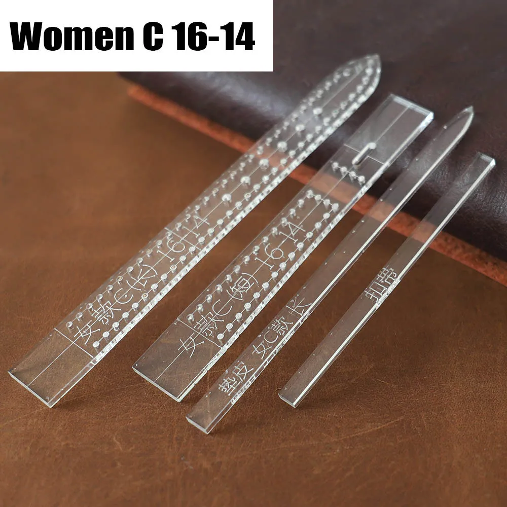 WOMEN-C16-14-1SET Прозрачный акриловый ремешок для часов, трафарет, шаблон, сделай сам, кожаный инструмент для рукоделия, товары для дома, принадлежности для наручных часов, форма для мужчин - Цвет: WOMEN-C16-14-1SET