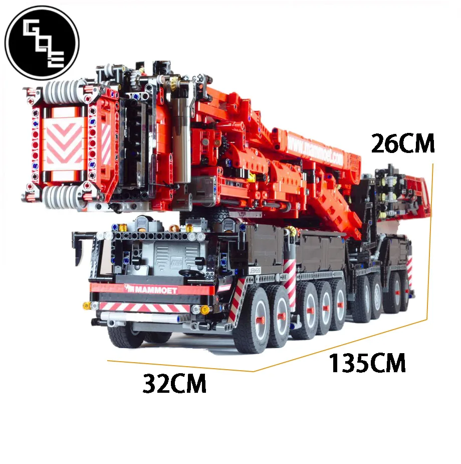 

Diy High-tech Engineering Vehicle RC Liebherr Crane Lifting Trucks Model Building Blocks Educational Toys For Children Xmas Gift