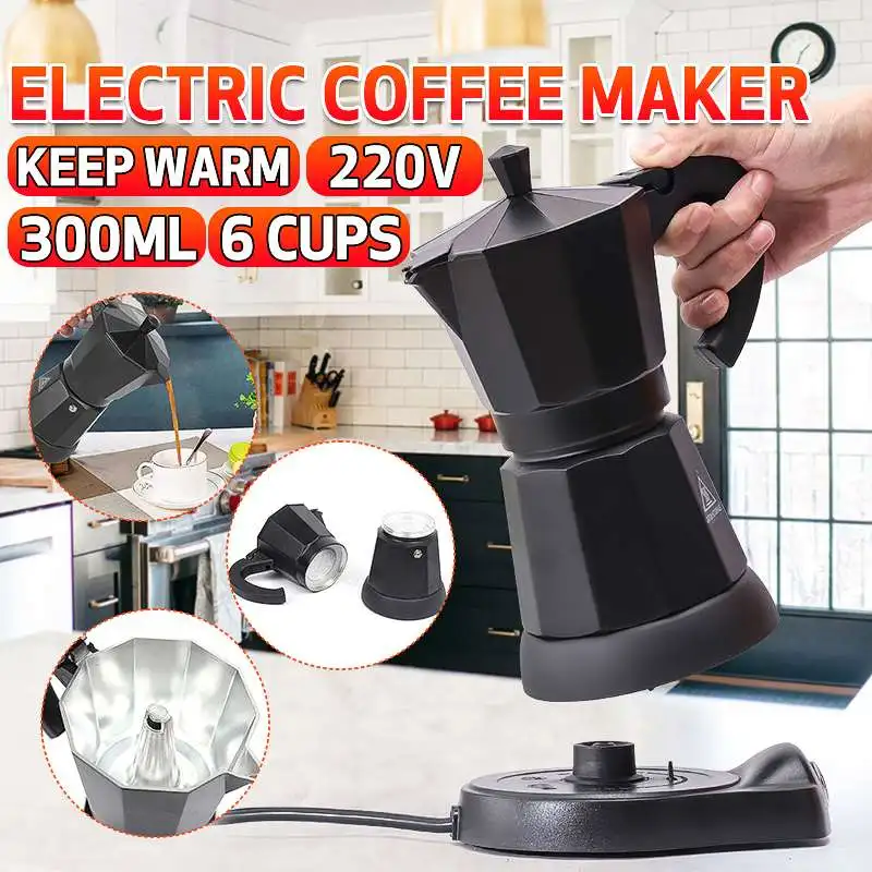 

300ml Portable Electric Coffee Machine Italian Coffee Maker Electrical Coffee Pot Boiled Milk Coffee Kettle Gift 220V EU Plug