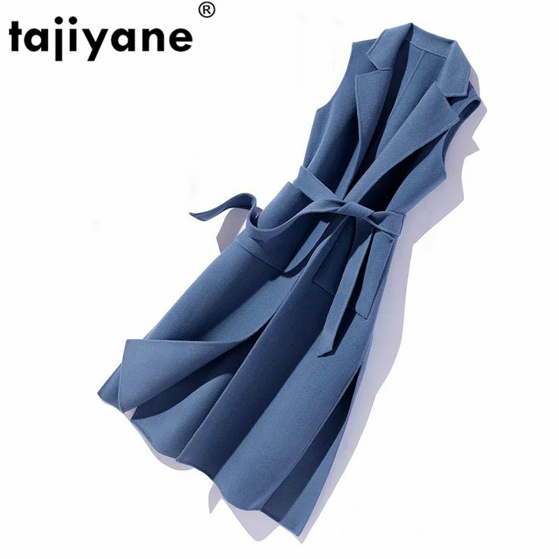 

100% женский жилет, шерстяное пальто, осенне-зимняя куртка, женская одежда 2021, корейский двухсторонний Длинный жилет, шерстяное пальто, Casaco ...