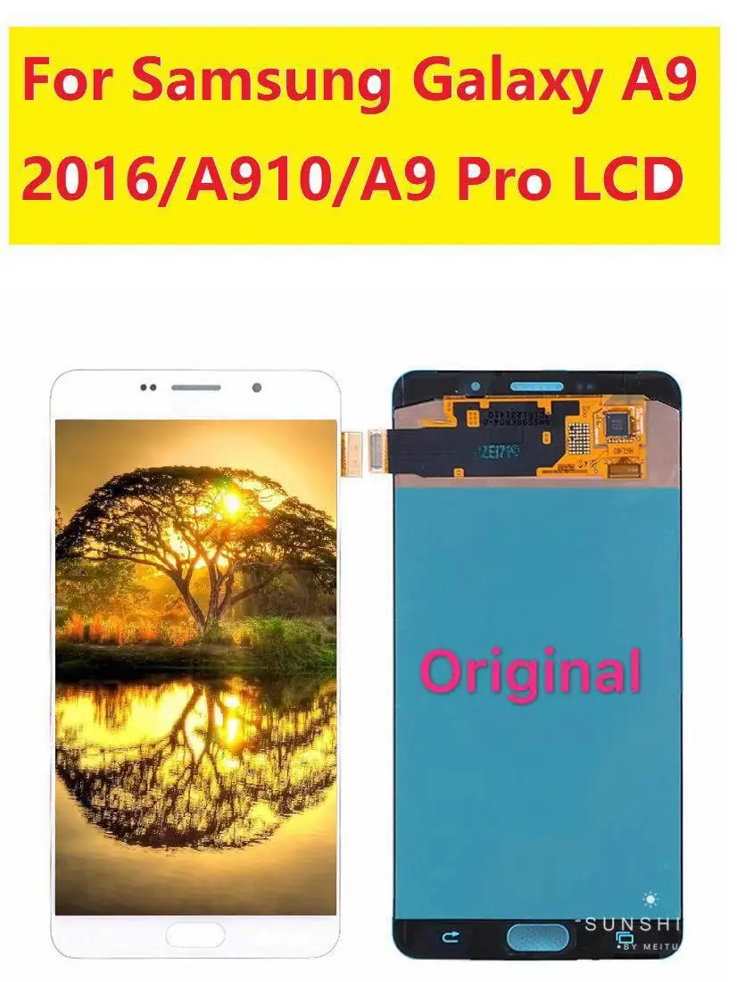 6 0 &quotсупер AMOLED дисплей для SAMSUNG Galaxy A9 ЖК экран сенсорный дигитайзер 2016 Pro A910 A9100