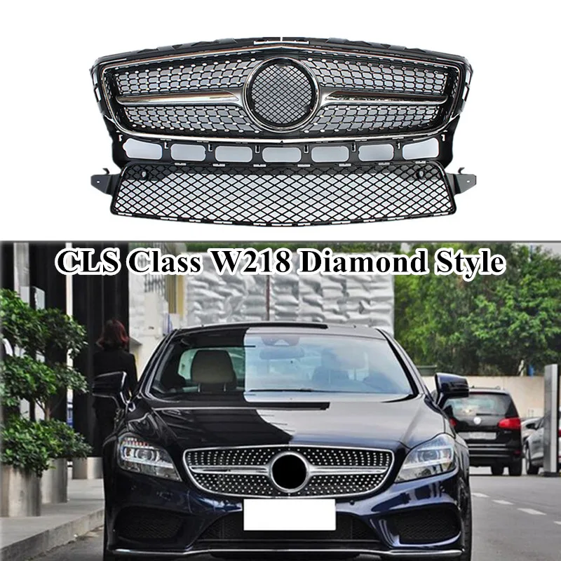 

1 шт. АБС Алмазный Стиль воздухозаборная решетка гриль для M-ercedes B-enz CLS Class W218 2012 2013 2014 черная серебряная сетчатая решетка