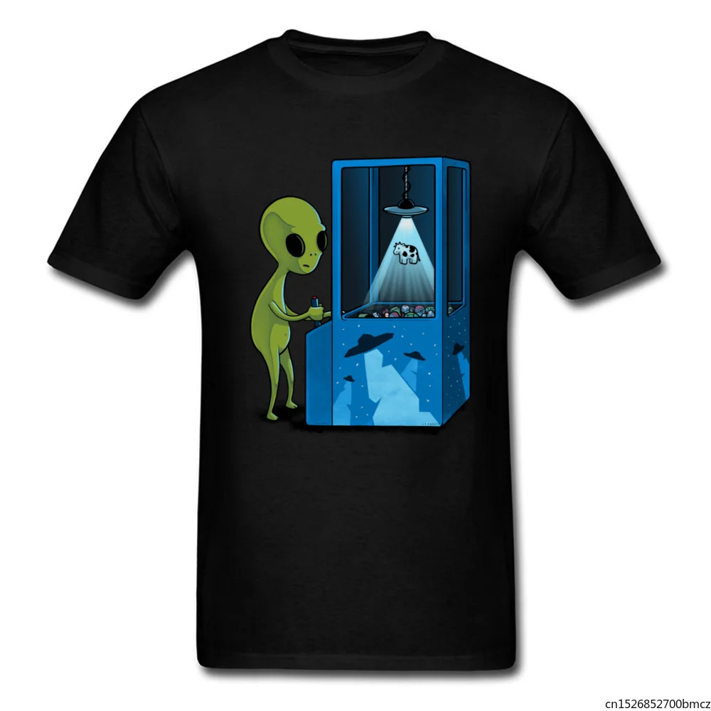 

UFO Alien Abduction Game O Neck T Shirts Black Popular Fashion Fitness Stranger Things Alien Tshirt