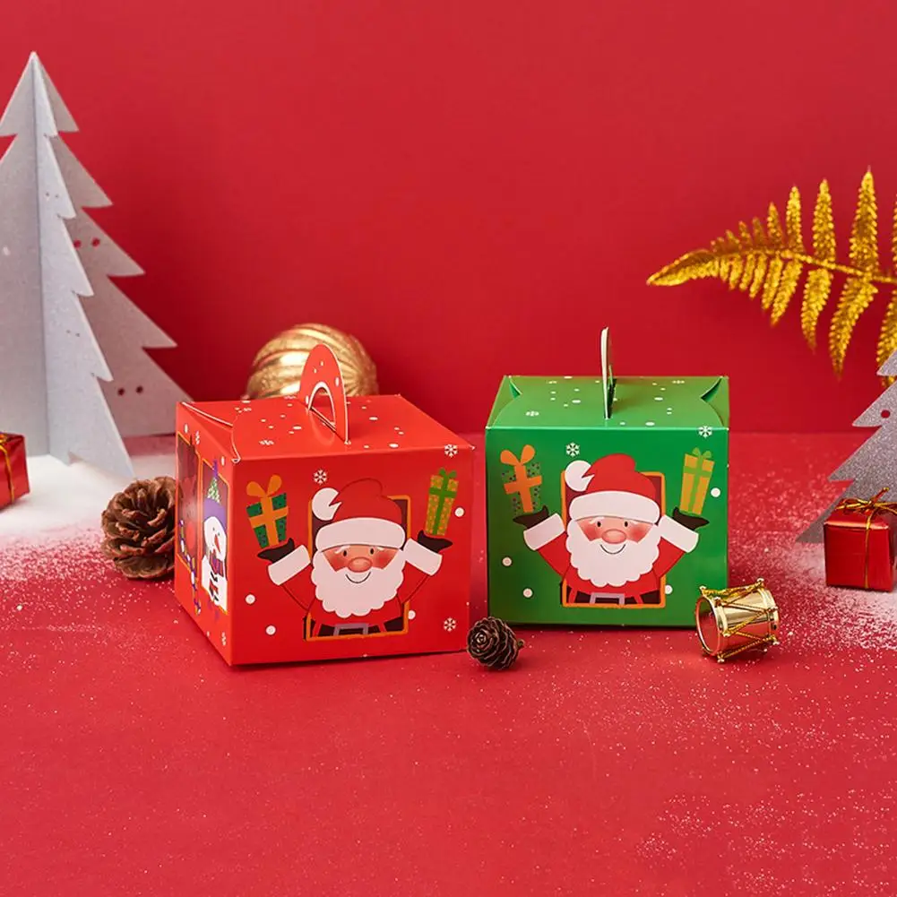 Коробка конфет с ручками для рождественской вечеринки подарочная упаковка