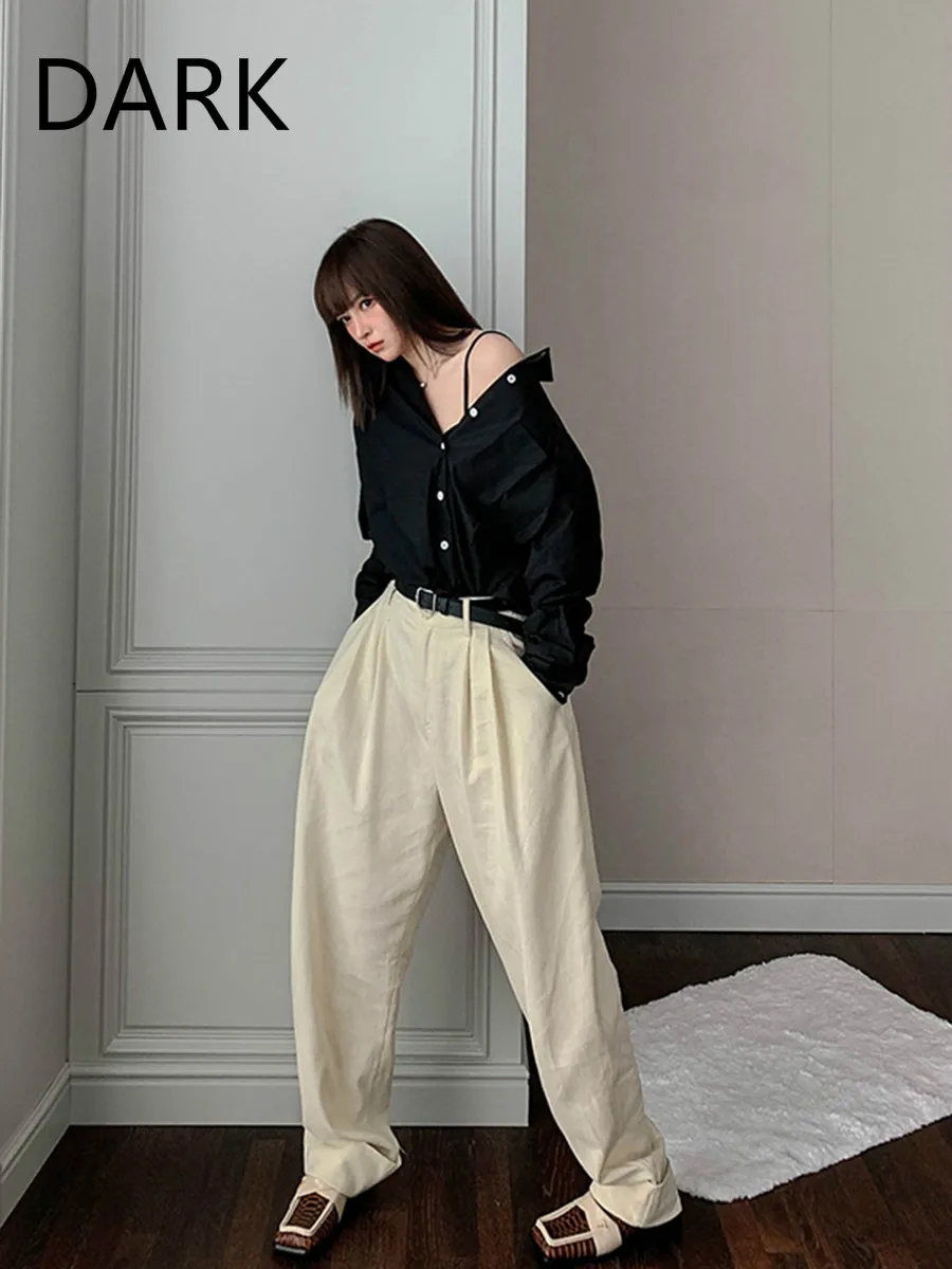 [DARK] простая женская рубашка с разрезом на спине новый западный стиль 2020|Женские