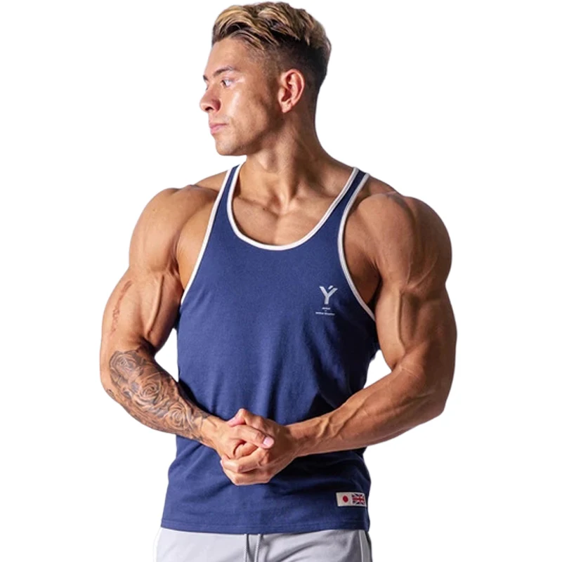 Майка мужская для спортзала топ фитнеса жилет Alphalete эластичная майка из хлопка