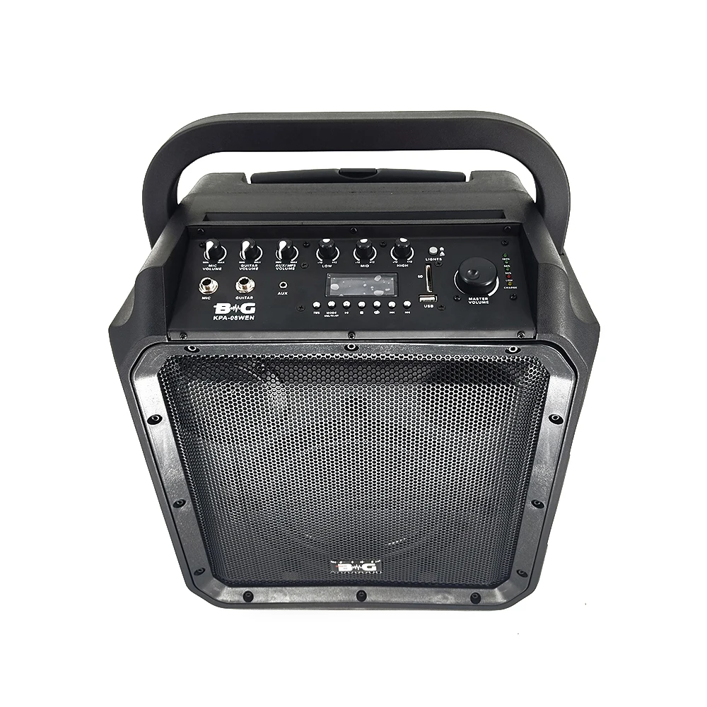 Акустическая система активная BG KPA-08WEN с USB/MP3/SD/BT и Led-подсветкой портативная