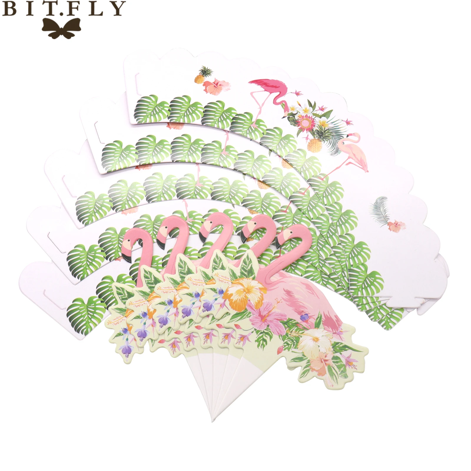 BIT.FLY Единорог и фламинго Радужный торт топперы обертки для капкейки украшения